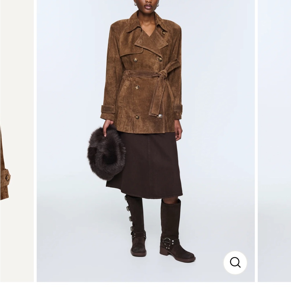 Women's Ducie Lisa Suede Trench Coat - Picture 3 of 9